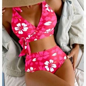 SHEIN Pink Floral Bikini Set